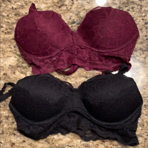 PINK Victoria's Secret Other - Burgundy and black PINK bralettes